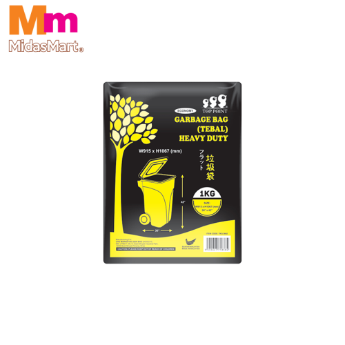 TOP POINT FLAT GARBAGE HEAVY DUTY BLACK - 1KG (36IN X 42IN)