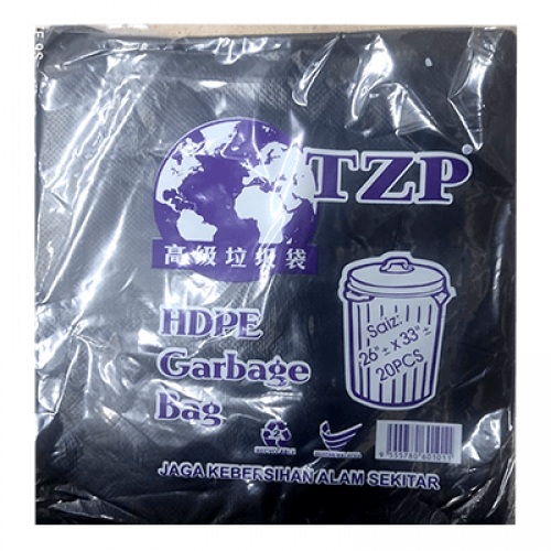 TZ GARBAGE BAG BLACK 26X33 