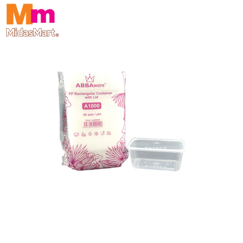 ABBAWARE CONTAINER WITH LID A1000 (50'S)
