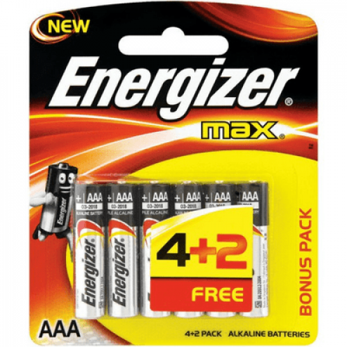 ENERGIZER ALKALINE MAX AAA 4PCS+2PCS 1X6'S