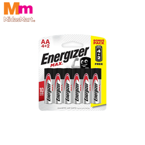 ENERGIZER MAX AA ALKALINE BATTERIES (4S + 2S FREE)